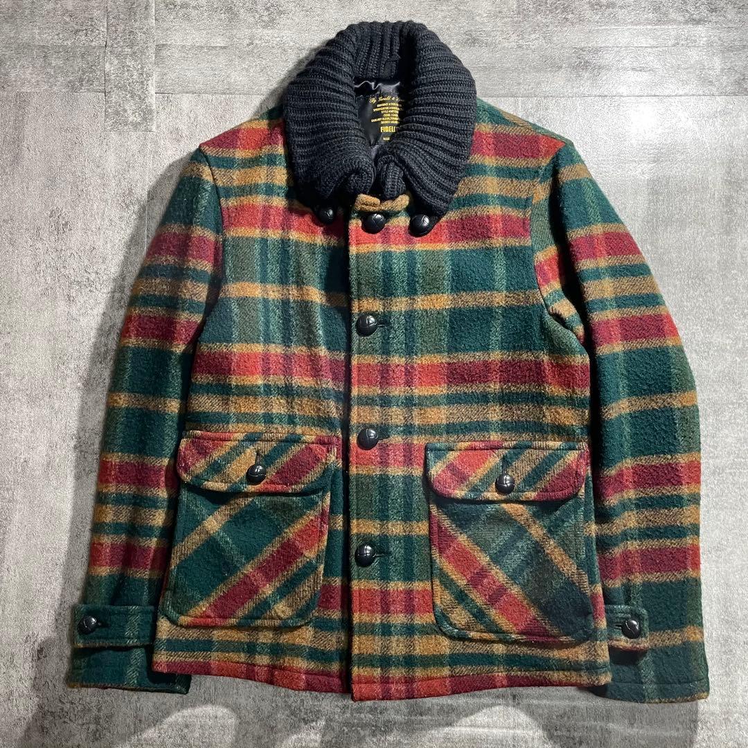 美品FIDELITYフィディリティウール チェック柄ジャケットUSA製サイズM