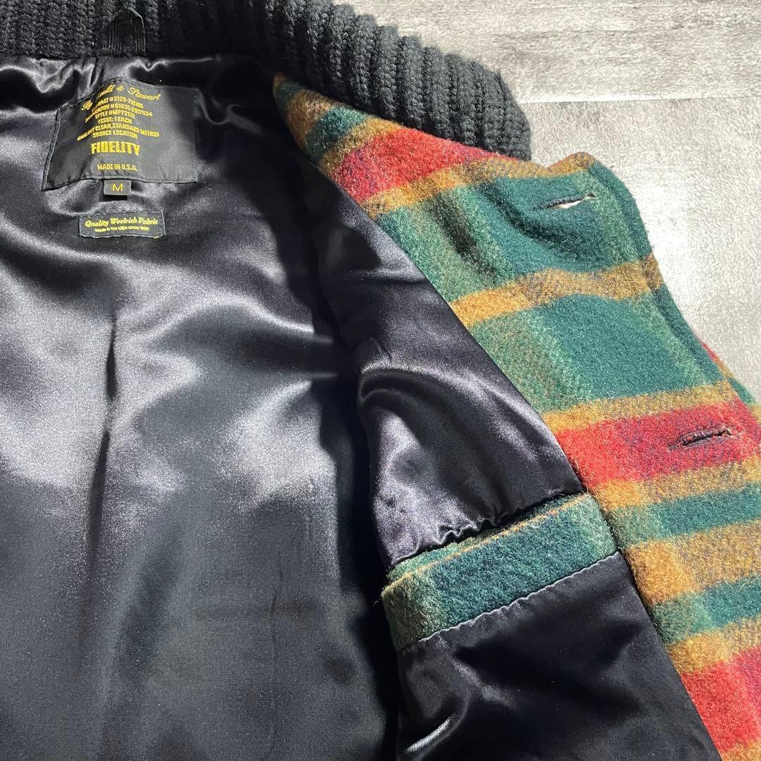 美品FIDELITYフィディリティウール チェック柄ジャケットUSA製サイズM