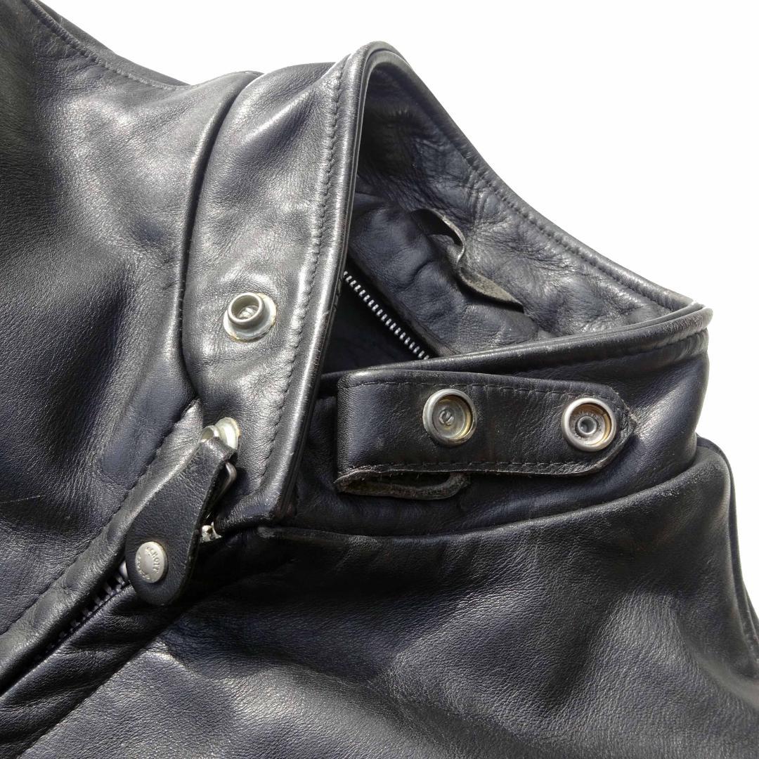 ショットUSA製641 LENZIP シングルライダース立ち襟 36ライナーなし