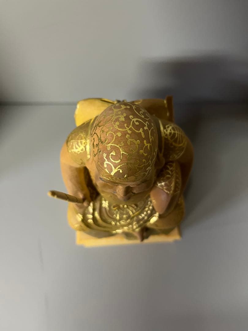 特別価格　恵比寿　大黒　セット　木彫り　彩色　手彫　柘植材　31