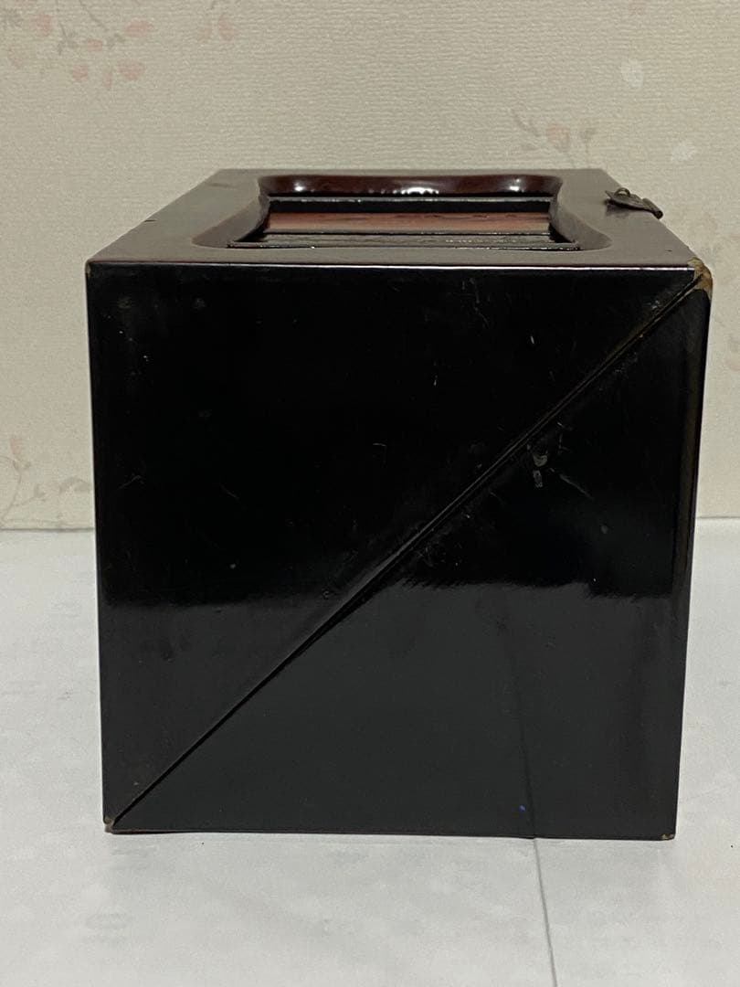 ♦明治時代工芸品 花見 野立て用 四段携帯弁当箱 提重 漆器 古美術品 骨董品