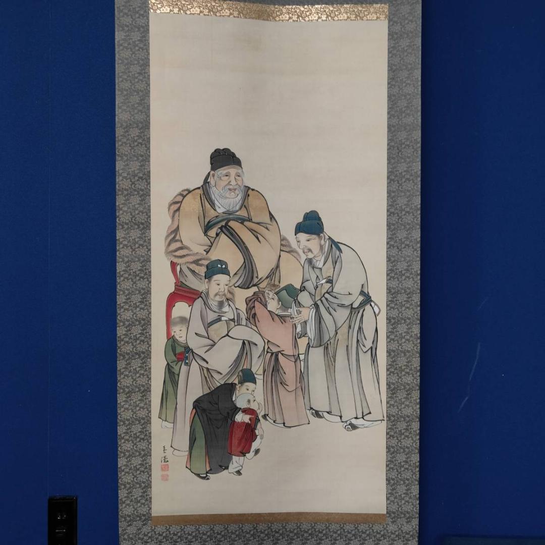 真作/嶋田春涛/郭子儀/人物図/中国/唐/大幅/布袋屋掛軸A-575