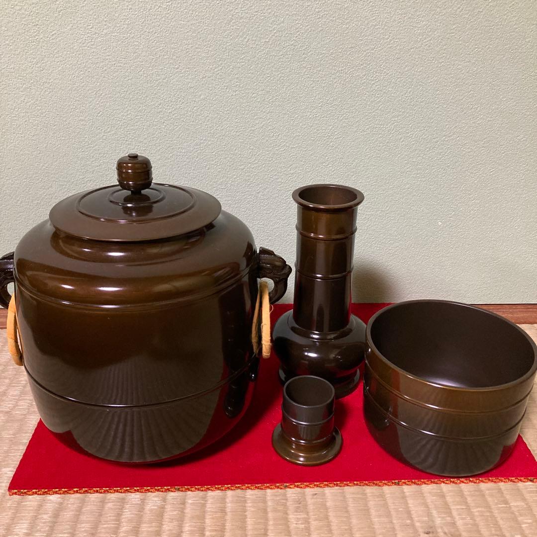 唐銅皆具　秀峰作　一式4点セット