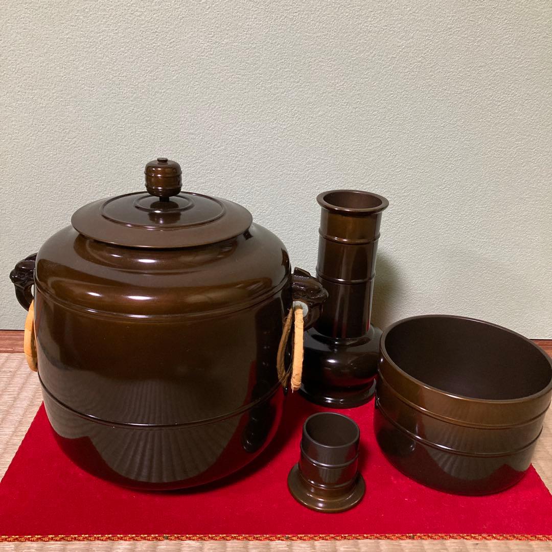 唐銅皆具　秀峰作　一式4点セット