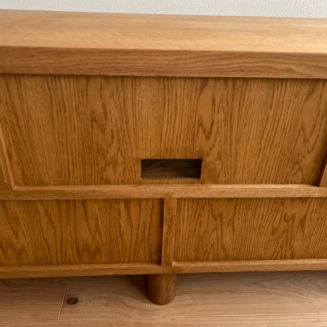 【サカミツ家具】　テレビボード　無垢　ナラ　テレビ台 引き出し付き