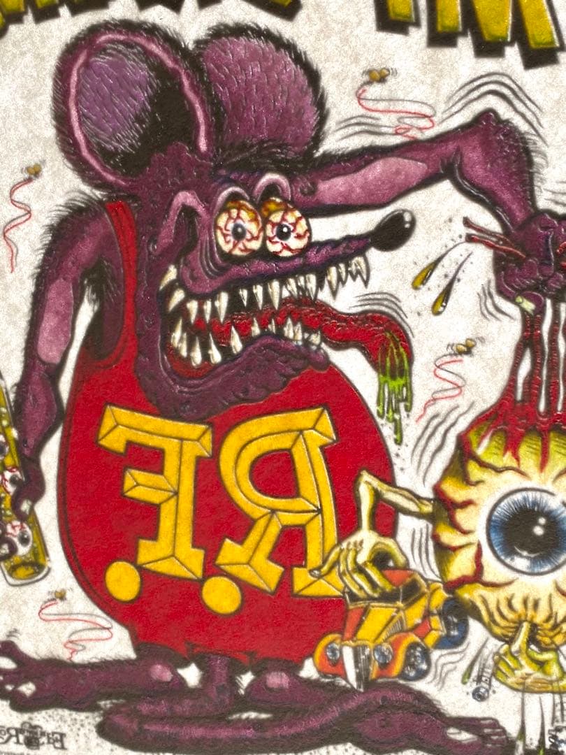 1992 Rat Fink Poster フェルト紙プリント •正規オリジナル品