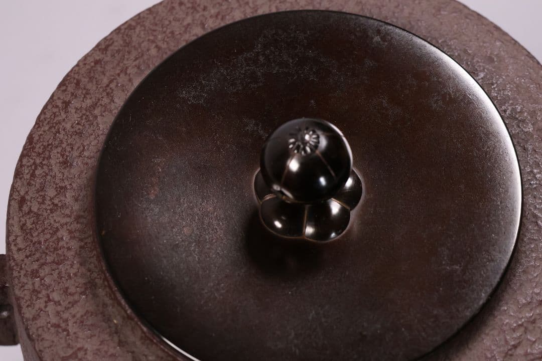 茶道具 釜師・佐藤清光 砂鉄 筒釜 共箱 風炉釜 吊釜 鉄釜【MA526】