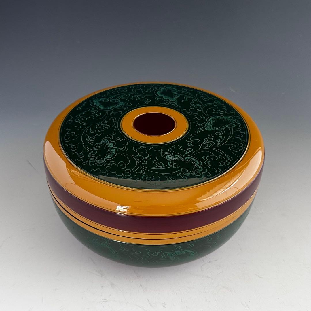 茶道具　惺斎好　独楽塗　喰籠　菓子器　山中塗　辻石斎　共箱　漆器　漆芸　茶会