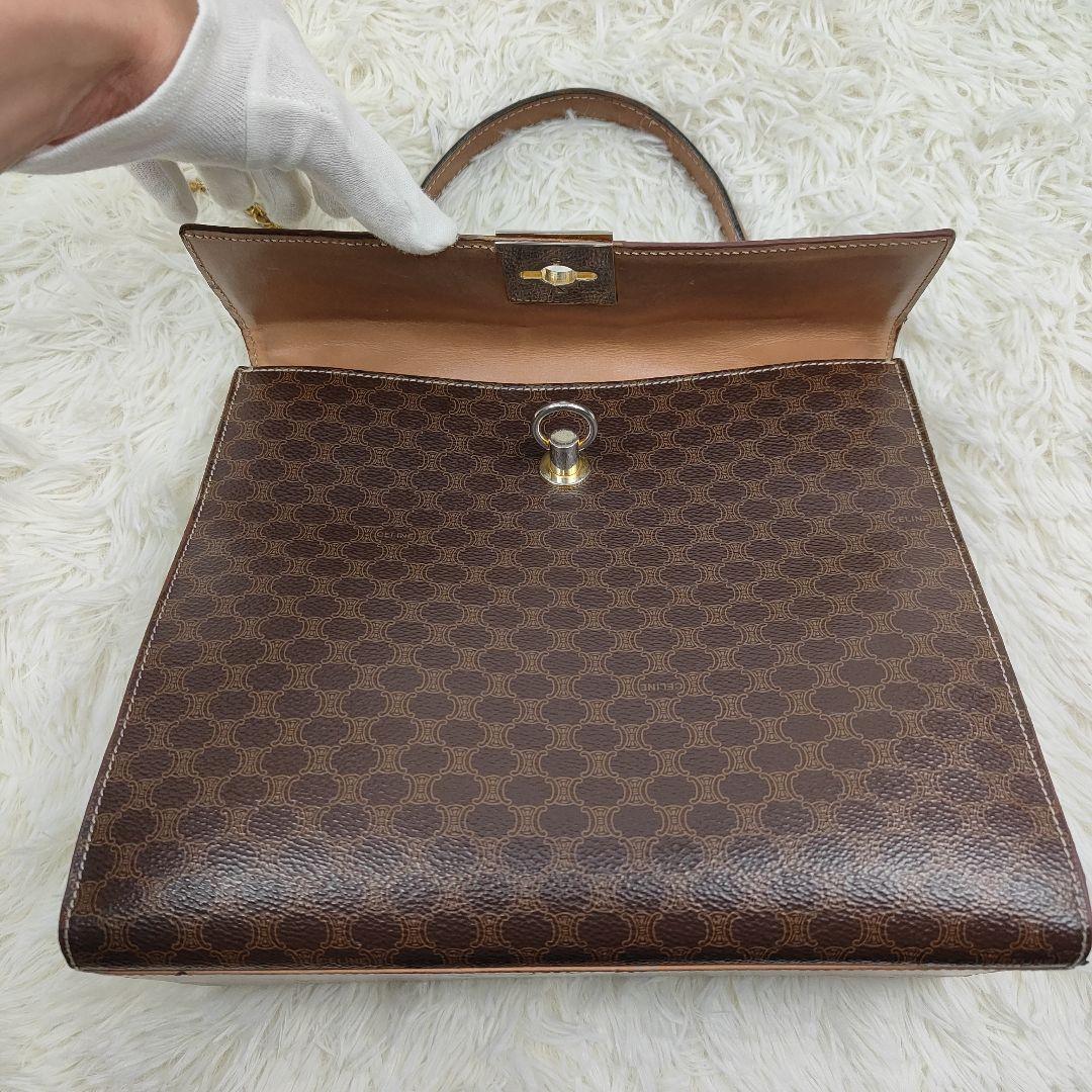 CELINE　ハンドバッグ　トリオンフ　マカダム　ガンチーニ　PVC　レザー