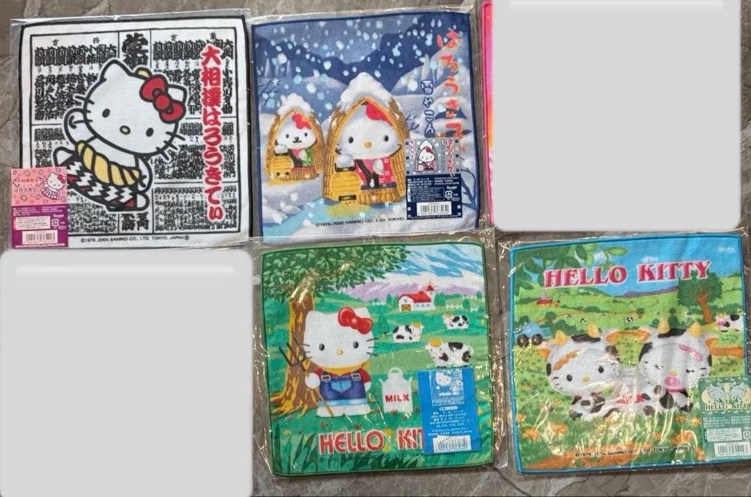 【希少】ハローキティ ご当地ハンカチ 91枚セット 未使用 平成レトロ