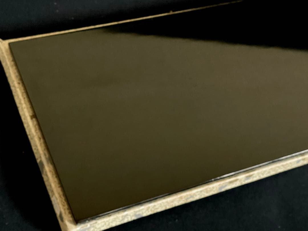 【良品】「祖」 和紙張 真塗 炉 長板 紙箱 茶道具 (27②)