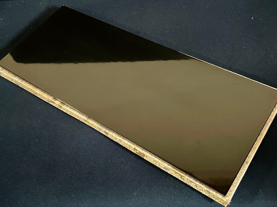 【良品】「祖」 和紙張 真塗 炉 長板 紙箱 茶道具 (27②)