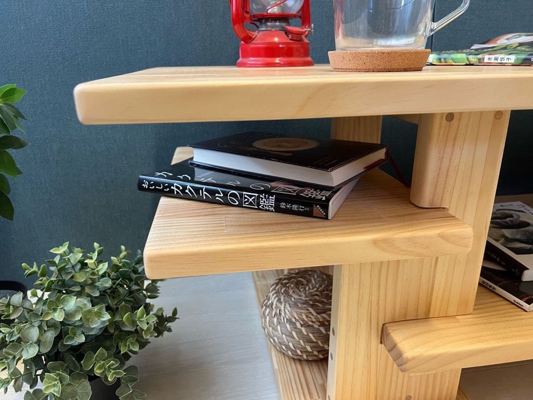 【在庫整理】 ローテーブル 木組みたっぷり収納 120cm 45cm パイン