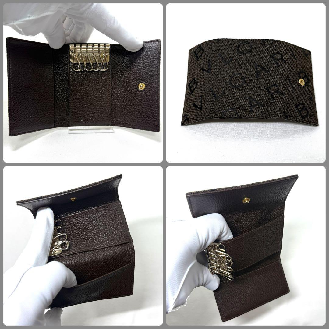 【新品未使用】ブルガリ BVLGARI 6連キーケース ダークブラウン 専用箱付