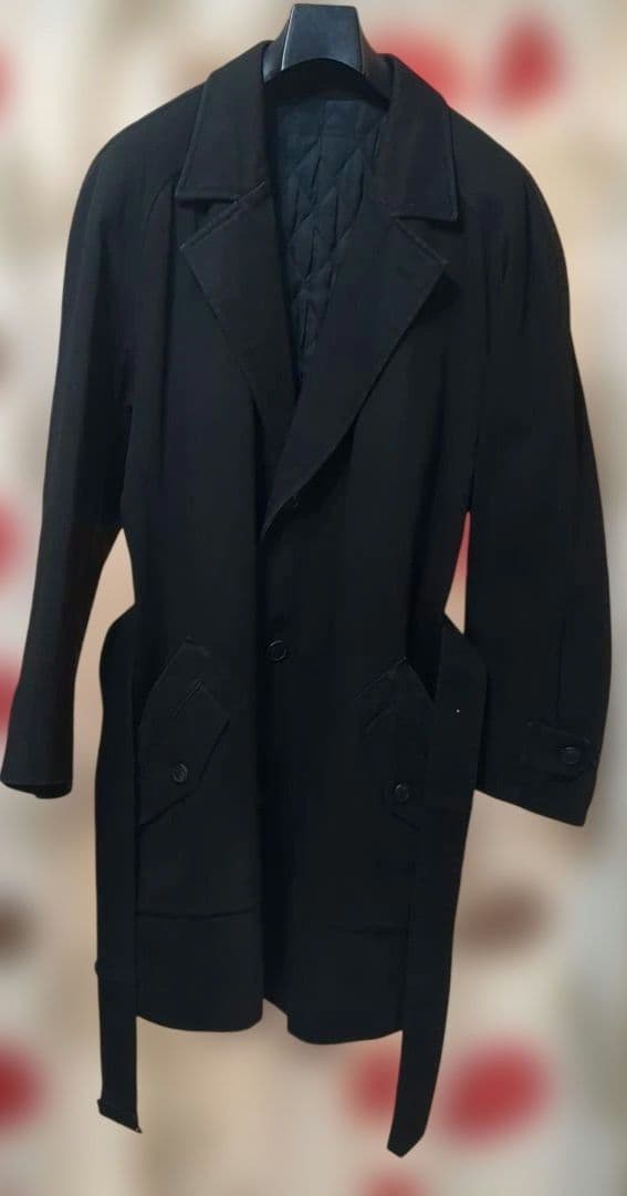 k*a様 ISSEY MIYAKE 　イッセイミヤケ　ベルト付き綿コート ブラッ