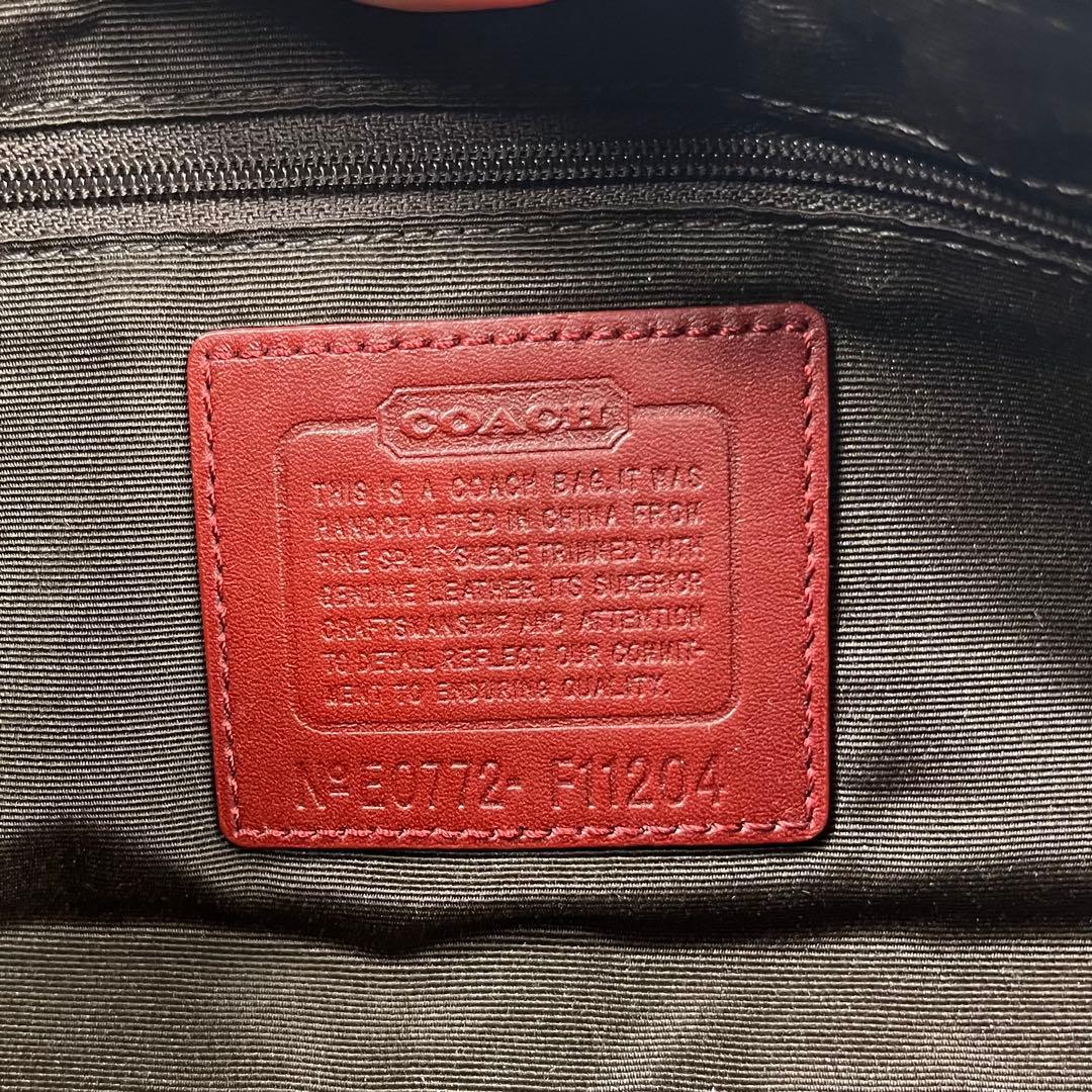 美品 COACH コーチ アクセサリーポーチ スエード レッド 赤