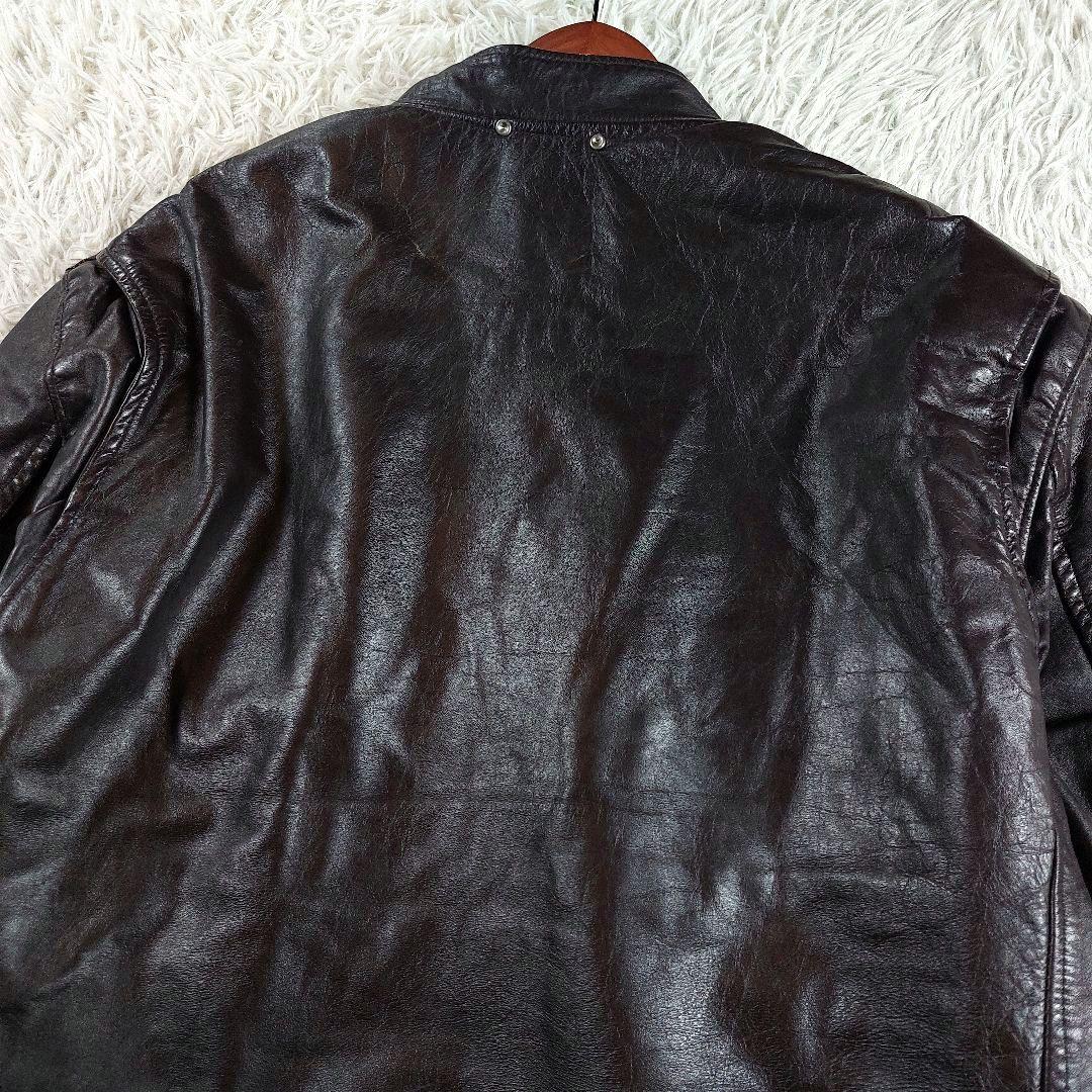 60~70s 希少 シングルレザーライダース 五角形TALON 逆ハの字ジップ