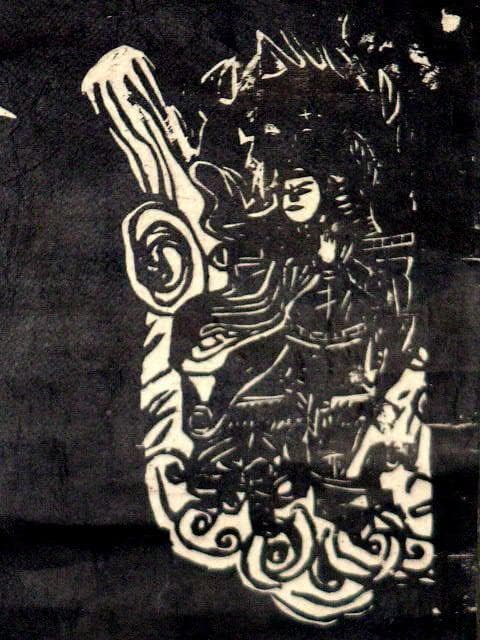 ♥掛軸　拓本　慈航普渡図　観音像　掛け軸　骨董品