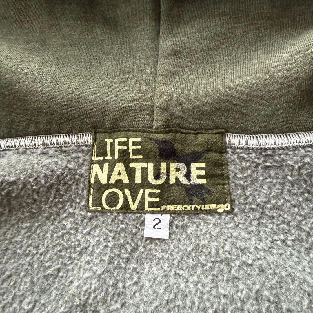 USA製 FREE CITY フリーシティー ジップパーカー 木村拓哉 グリーン