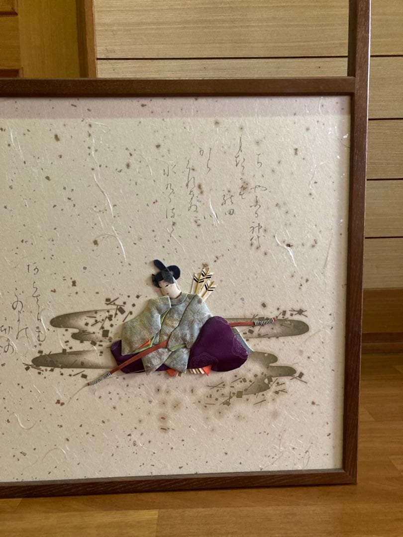 茶道具 風炉先屏風 歌仙絵巻　女桑　夏冬兼用　木製