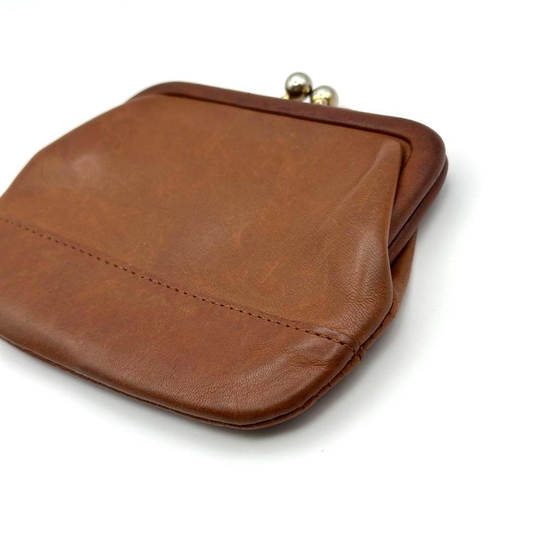 オールドコーチ ケース レザー がま口 ブラウン