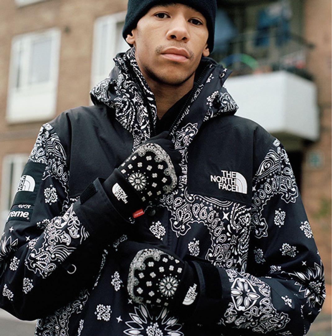 中古 L Supreme North Face Bandana glove 手袋