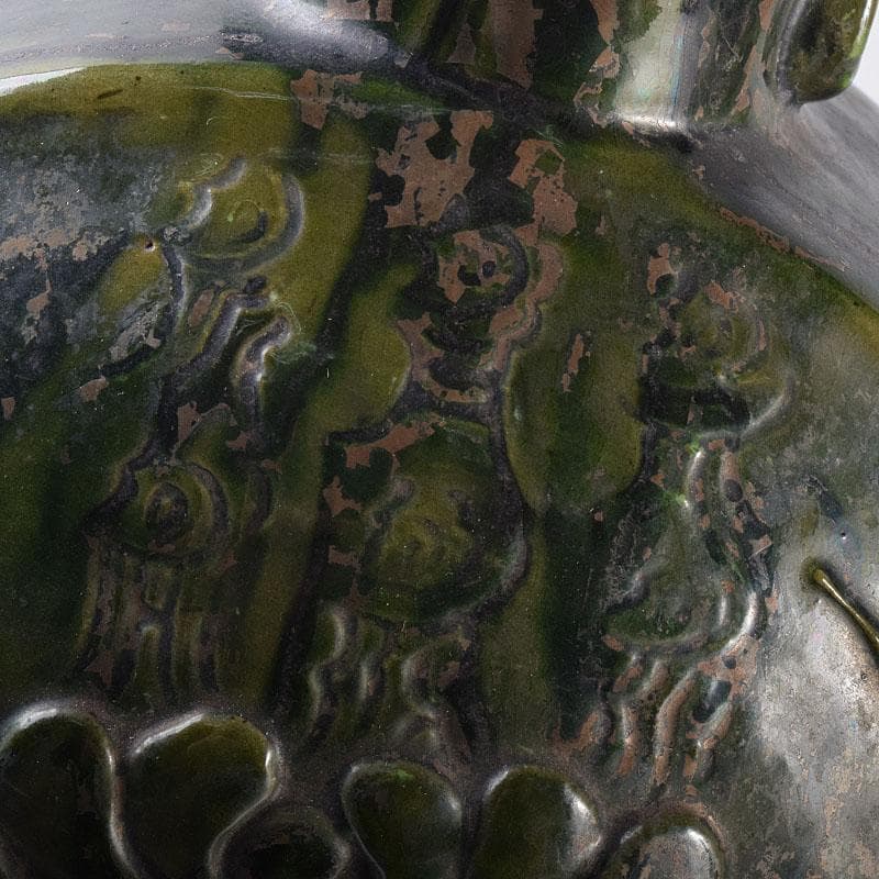 beach　刻花文　扁壷　花瓶　高さ約34cm　時代箱　V　R8628H