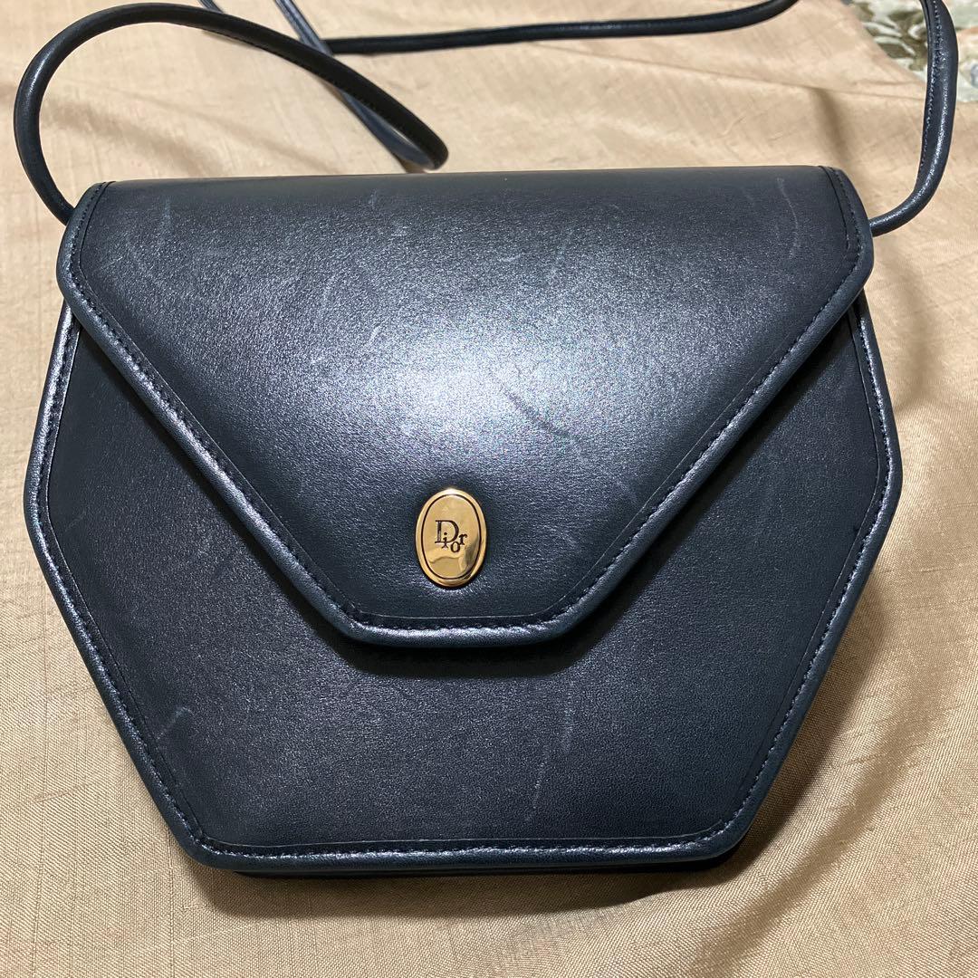 クリスチャンディオール ショルダーバッグ ネイビー ヴィンテージ レトロ