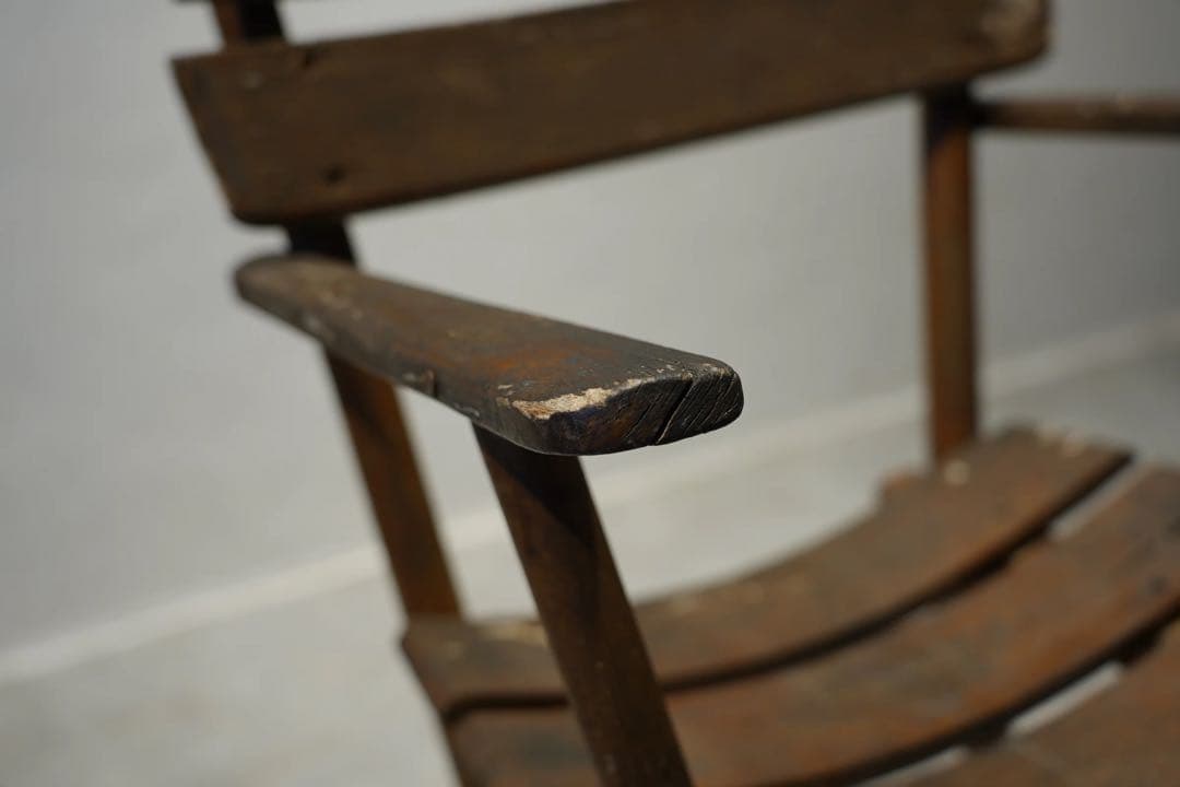 フランスアンティーク　1800年代初期　古木　アームチェア　アート