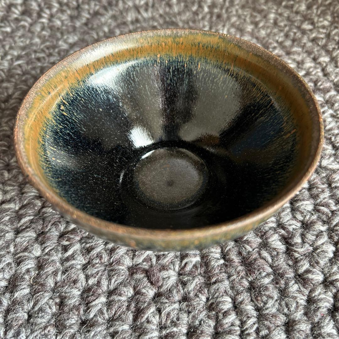 中国骨董 【旧家蔵建窯宗禾目天目兎豪茶碗】 希少貴重 全般的綺麗状態です