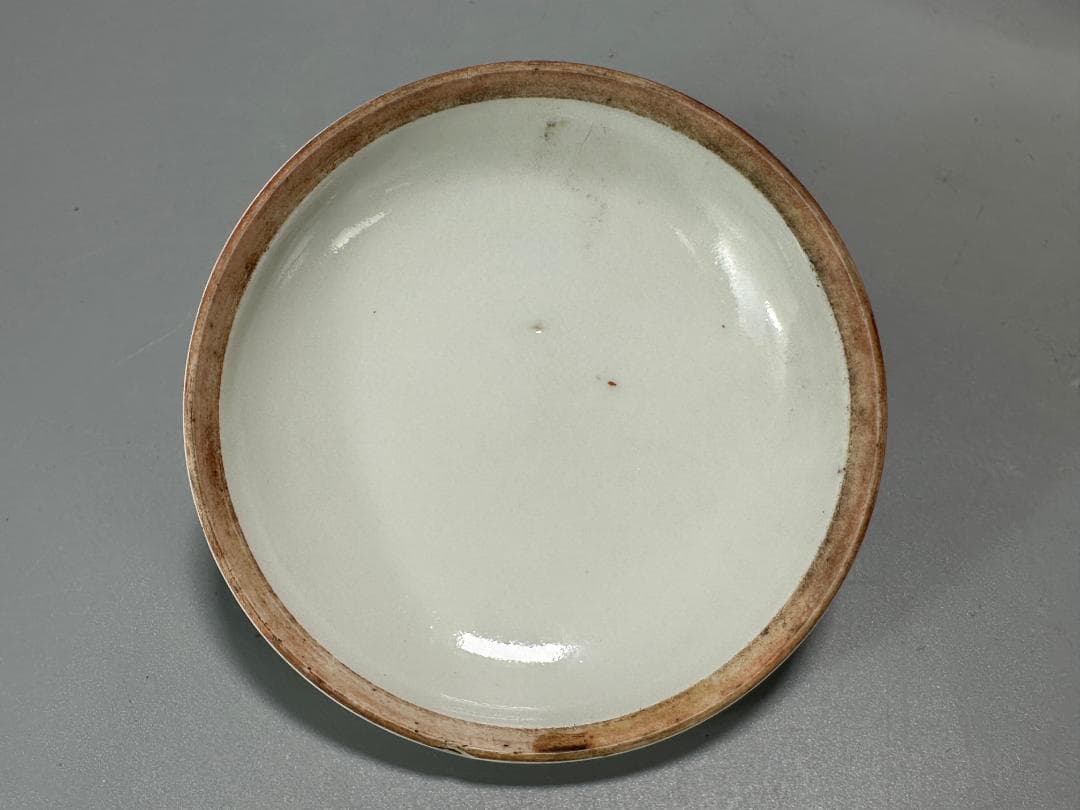 中国美術　清朝　清時代　大清康熙年製　青花人物図香合　染付　蓋物　時代　古物唐物