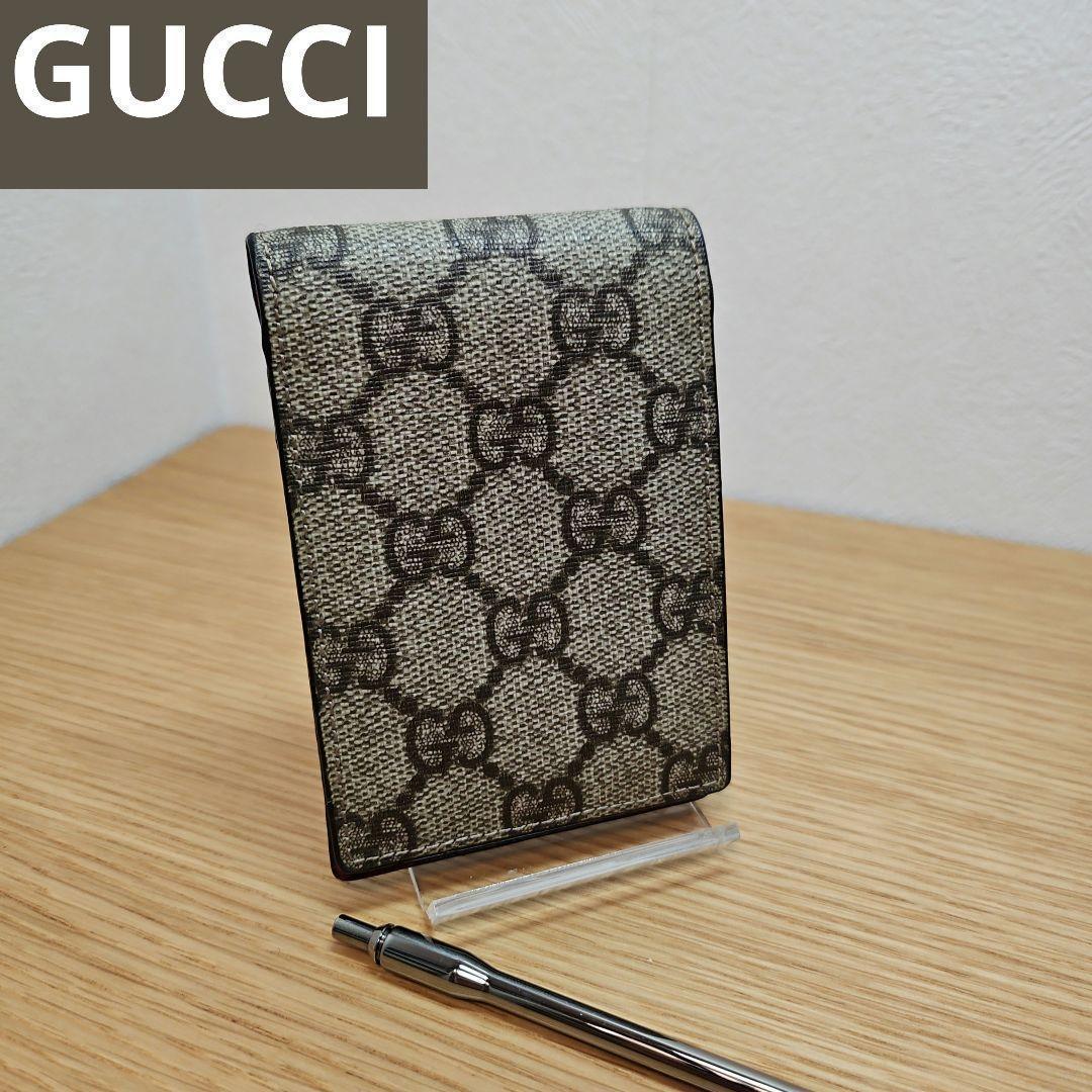 【希少】GUCCI グッチ GG スプリーム メモパッド 手帳カバー ペン付