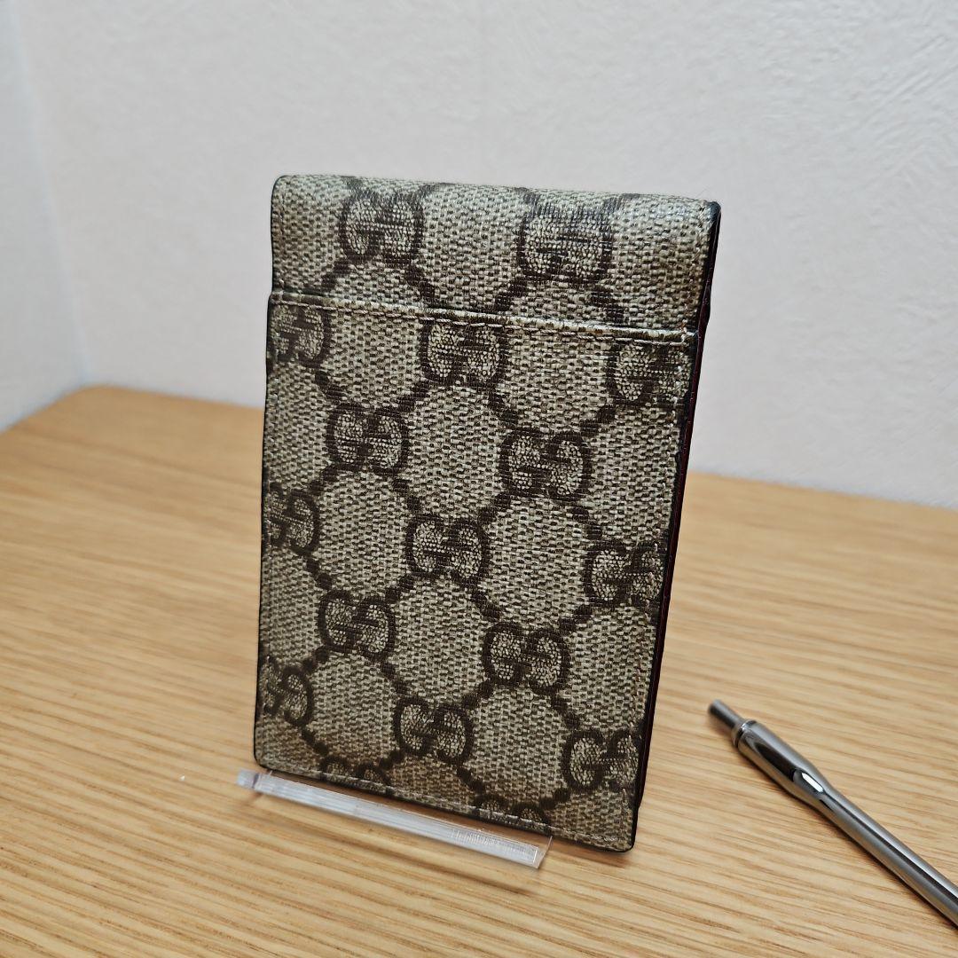 【希少】GUCCI グッチ GG スプリーム メモパッド 手帳カバー ペン付