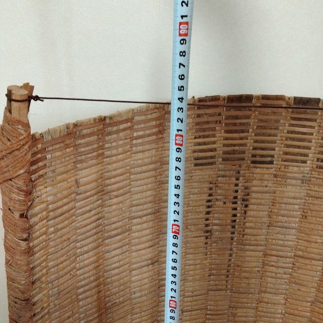 超特大サイズ　藤箕　竹ざる　4点セット　レトロ　貴重　ヴィンテージ　古道具　竹
