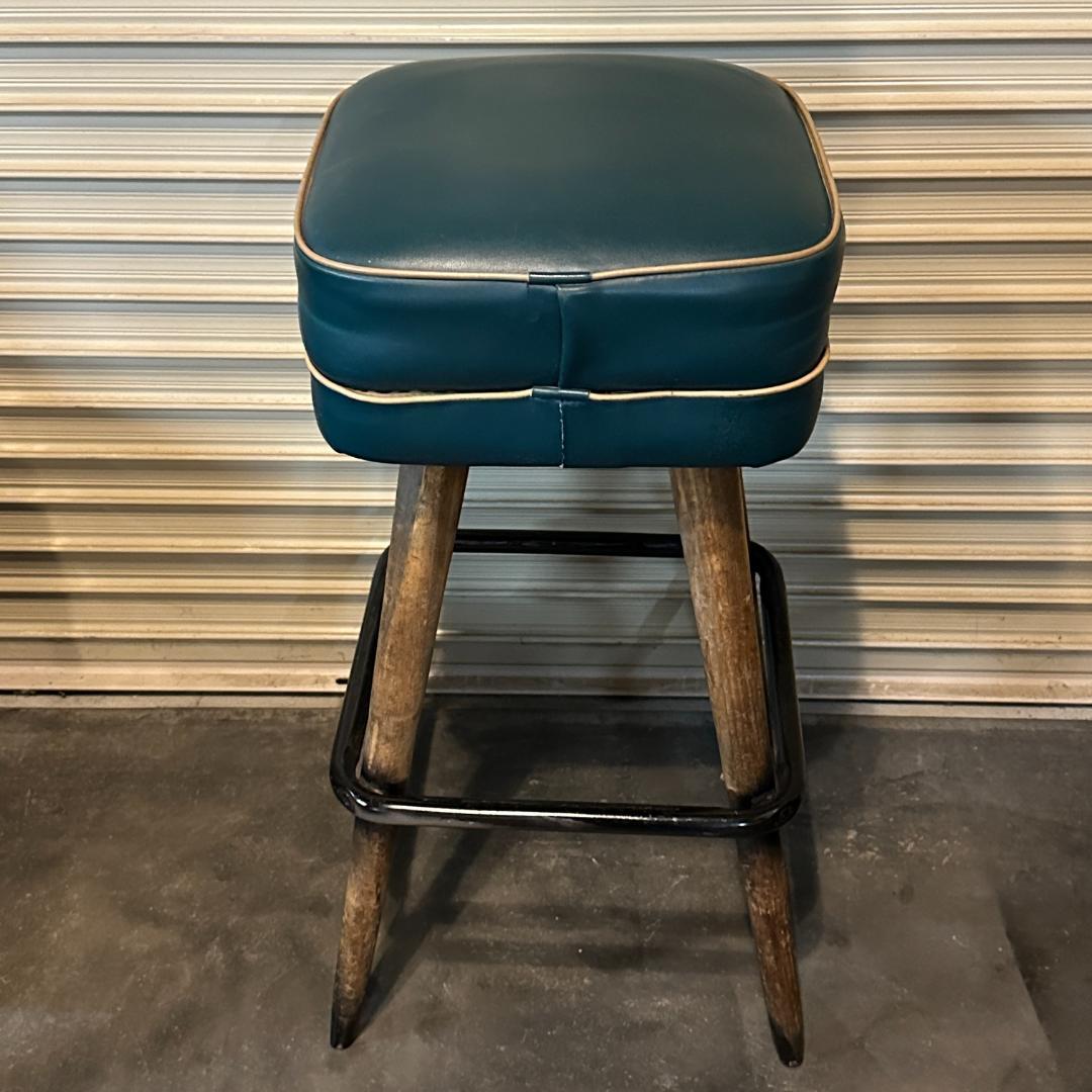 ヴィンテージ レトロ 木製脚ハイスツール バースツール 古家具 カウンターチェア