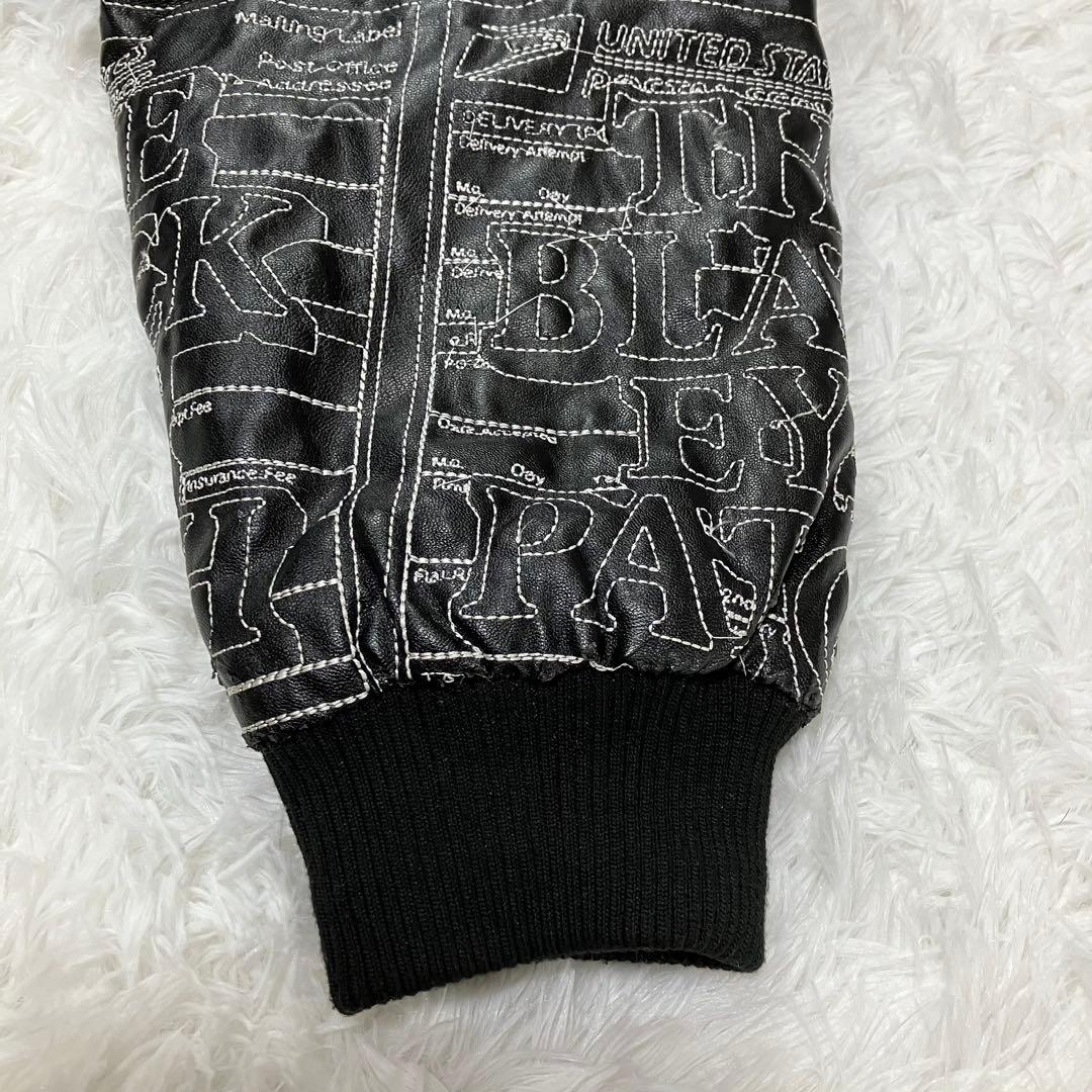 ブラックアイパッチ 総柄 刺繍　ジャケット ブルゾン　ジャンパー　ブラック　黒