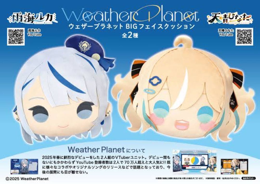 ウェザープラネット　BIGフェイスクッション　2種セット