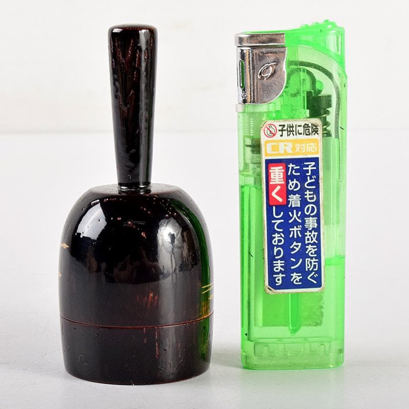茶道具　光雲造　黒漆　金蒔絵鶴文　砧香合　紫野松長剛山極め箱　M　R5031