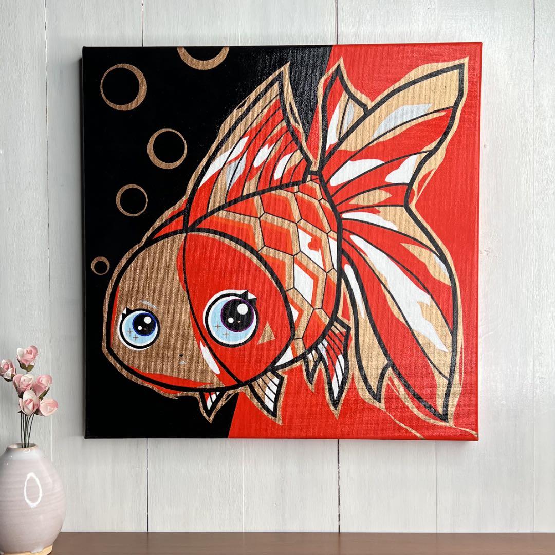 「巡る」｜絵画 原画 抽象画 動物画 絵 金魚 イラスト ドローイング