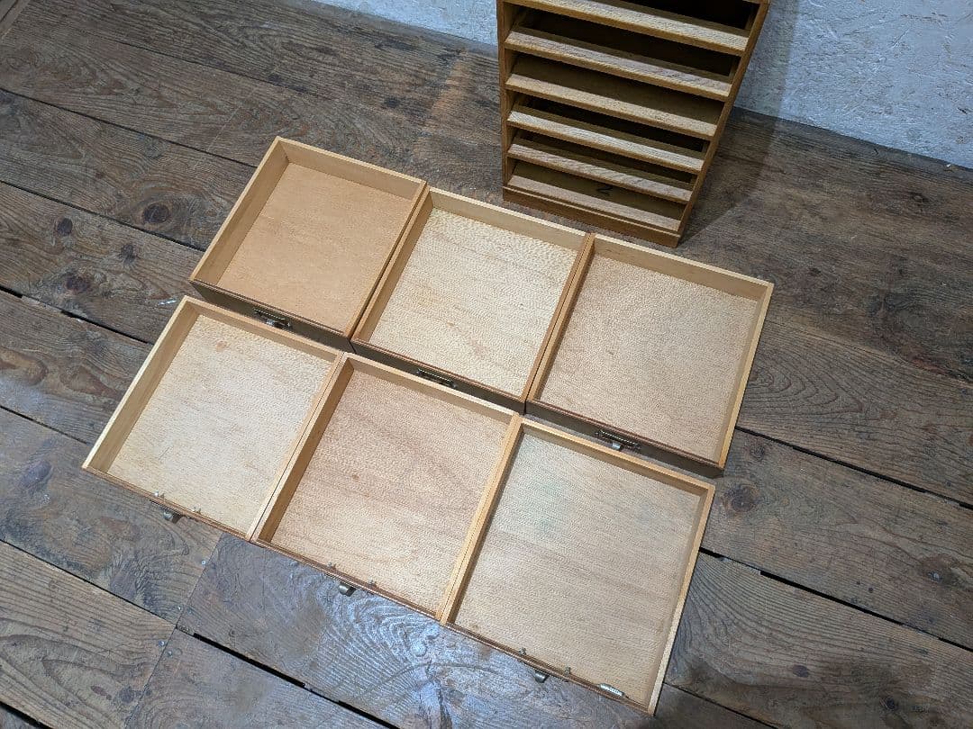 1100 ビンテージ　収納6杯　小引き出し　チェスト　書類ケース　レトロ　古家具