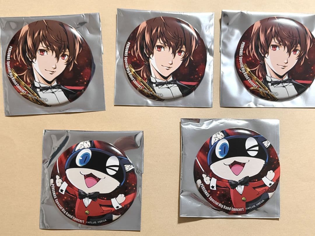 ペルソナ5 明智吾郎 モルガナ 缶バッジ 5点 新品