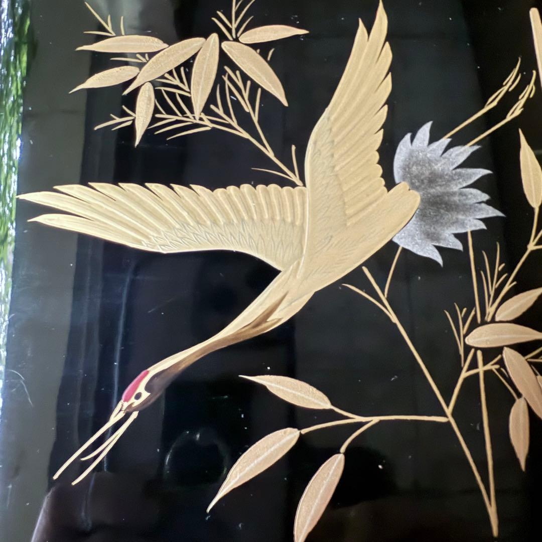 2192様感謝‼️JAPAN輪島塗お屠蘇器七つ揃い『松竹梅鶴』塗師松竹梅落款元箱入