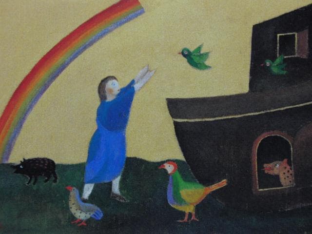 小杉小二郎、【聖書物語】、希少な画集画、新品高級額・額装付