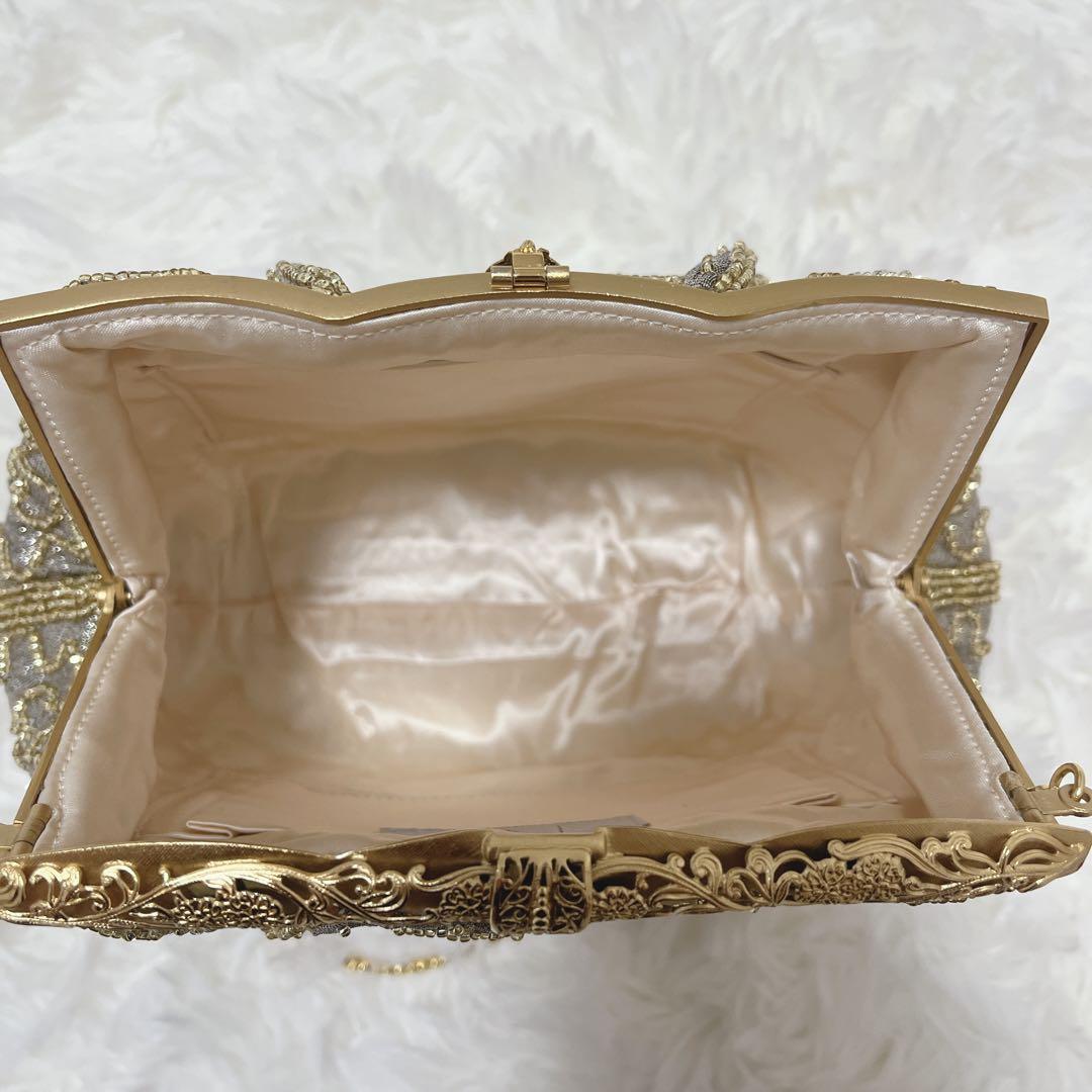 花井幸子　YUKIKO HANAI ビーズ刺繍 パーティーバッグ　美品