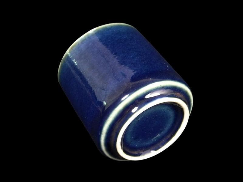 古伊万里　瑠璃色　のぞき　猪口　D312AS-CYk