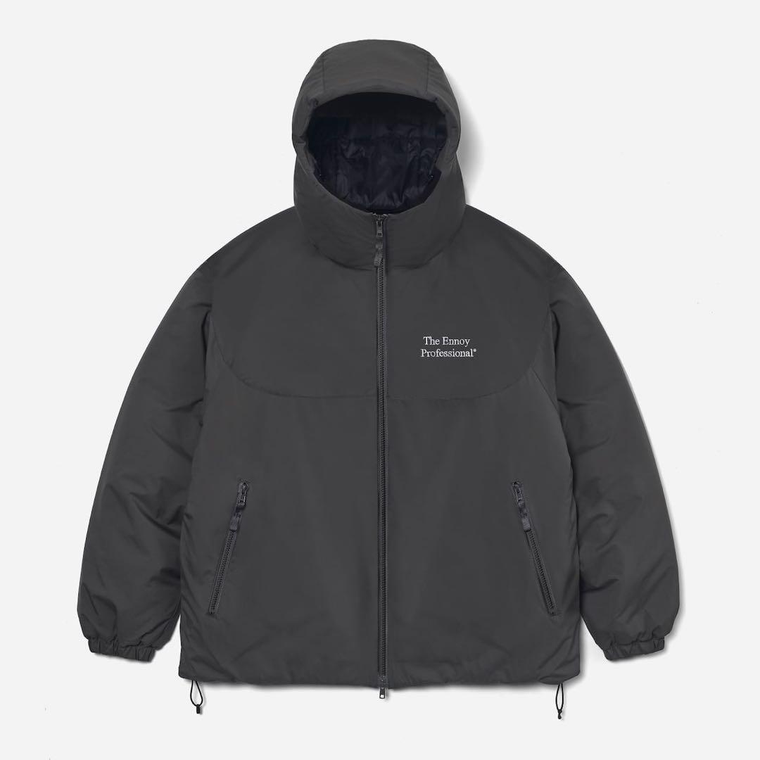ジャケット・アウター ENNOY PADDED NYLON HOODIE GRAY M