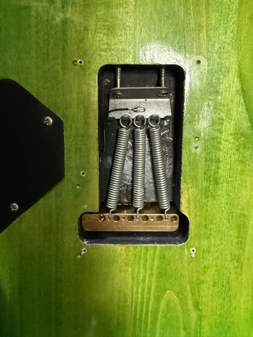 【メンテ済】MODエレキギター ブラスブロックストラトタイプ虎杢Ibanez