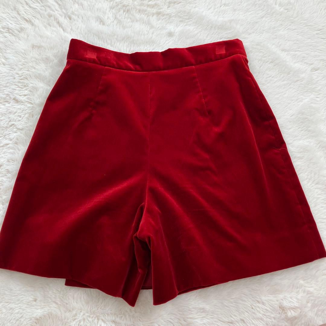 【美品】 ヴィヴィアンウエストウッド ベロア キュロット オーブ釦 40 レッド