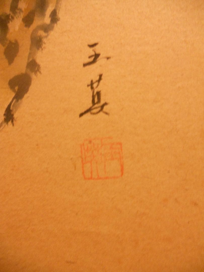 掛け軸 前大徳 蔵雲寺 矢野一甫 書 『瑞雲』玉莨 画 老松 紙本 茶道具 掛軸