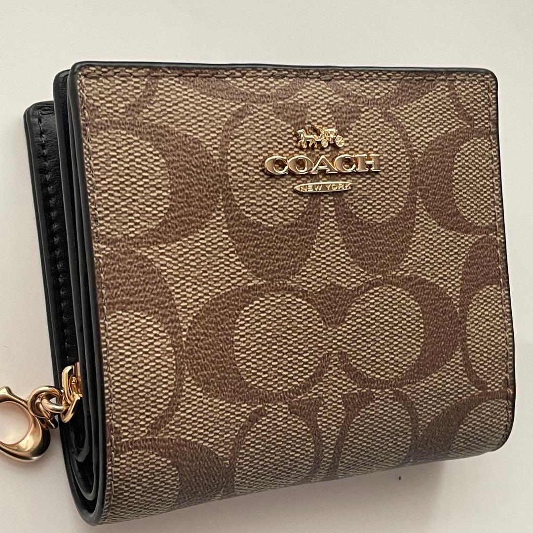 COACH コーチ スナップ折り財布 シグネチャー C3309 IMCBI